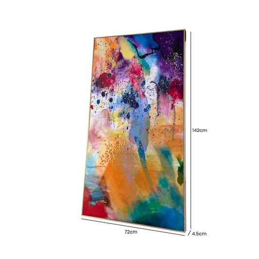 Lina Home Framed Print 72x142cm Framed Multicoloured Abstract Canvas