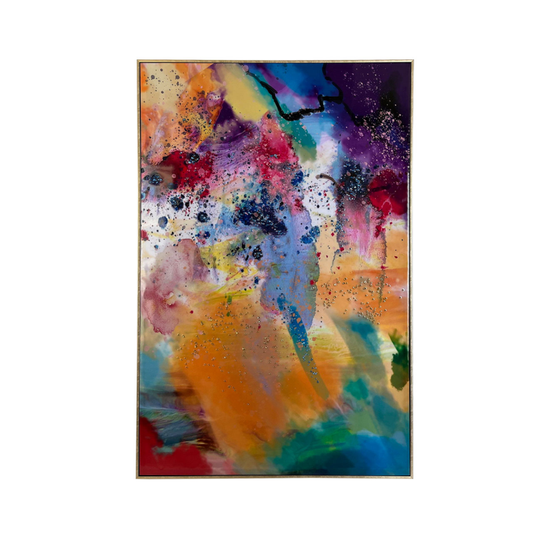 Lina Home Framed Print 82x122cm Framed Multicoloured Abstract Canvas