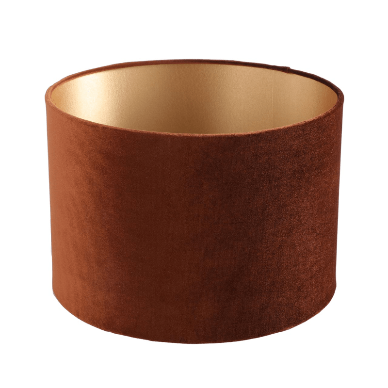 Lina Home Lamp Red Copper Glass Table Lamp with Amber Velvet Shade