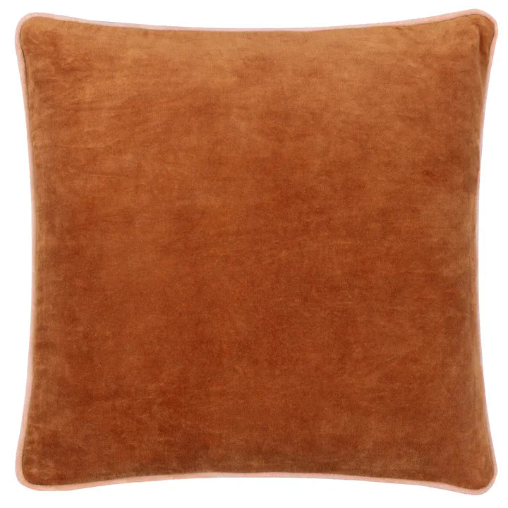 MADE (Riva Home) Cushions Cinnamon / Pale Pink BAILEY BRUSHED COTTON VELVET CUSHION by MADE