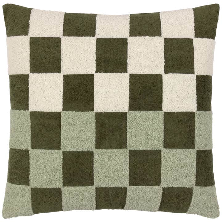 MADE (Riva Home) Cushions Green CHECKERBOARD BOUCLE CUSHION by MADE