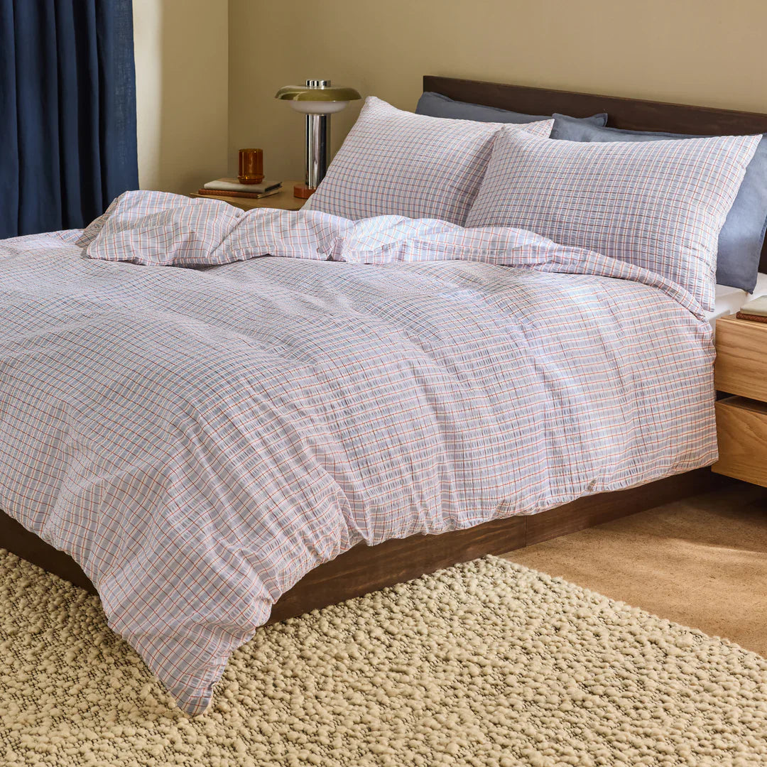 MADE (Riva Home) Duvet Cover set Single Duvet set / Lilac FELIX SEERSUCKER 100% COTTON DUVET COVER SET by MADE