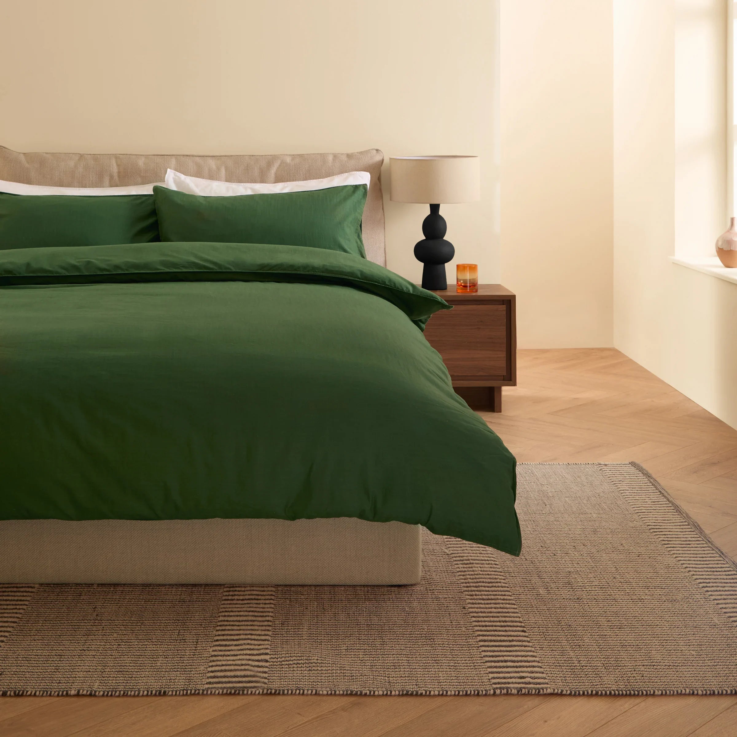 MADE (Riva Home) Duvet Cover set Single Duvet set / Olive TEXTURED 100% COTTON DUVET COVER SET by MADE