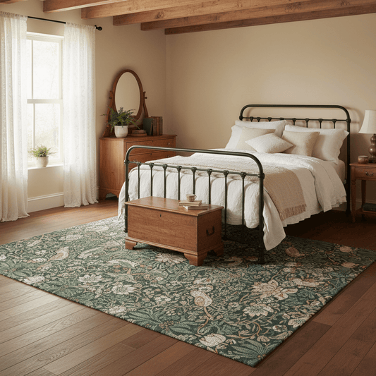 Morris & Co. (Brink & Campman) Designer Rugs 140 centimetres by 200 centimetres (4 feet 7 inches by 6 feet 7 inches) / Forest MORRIS AND CO STRAWBERRY THIEF AREA RUG by Brink and Campman