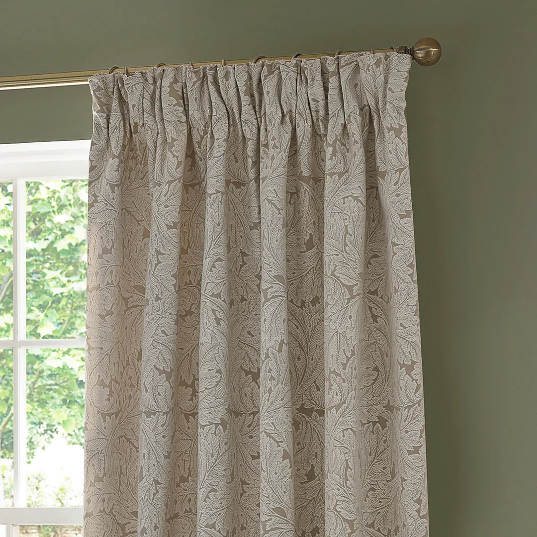Morris & Co (Riva Home) Morris & Co Curtains ACANTHUS PENCIL PLEAT CURTAINS LINEN by Morris & Co
