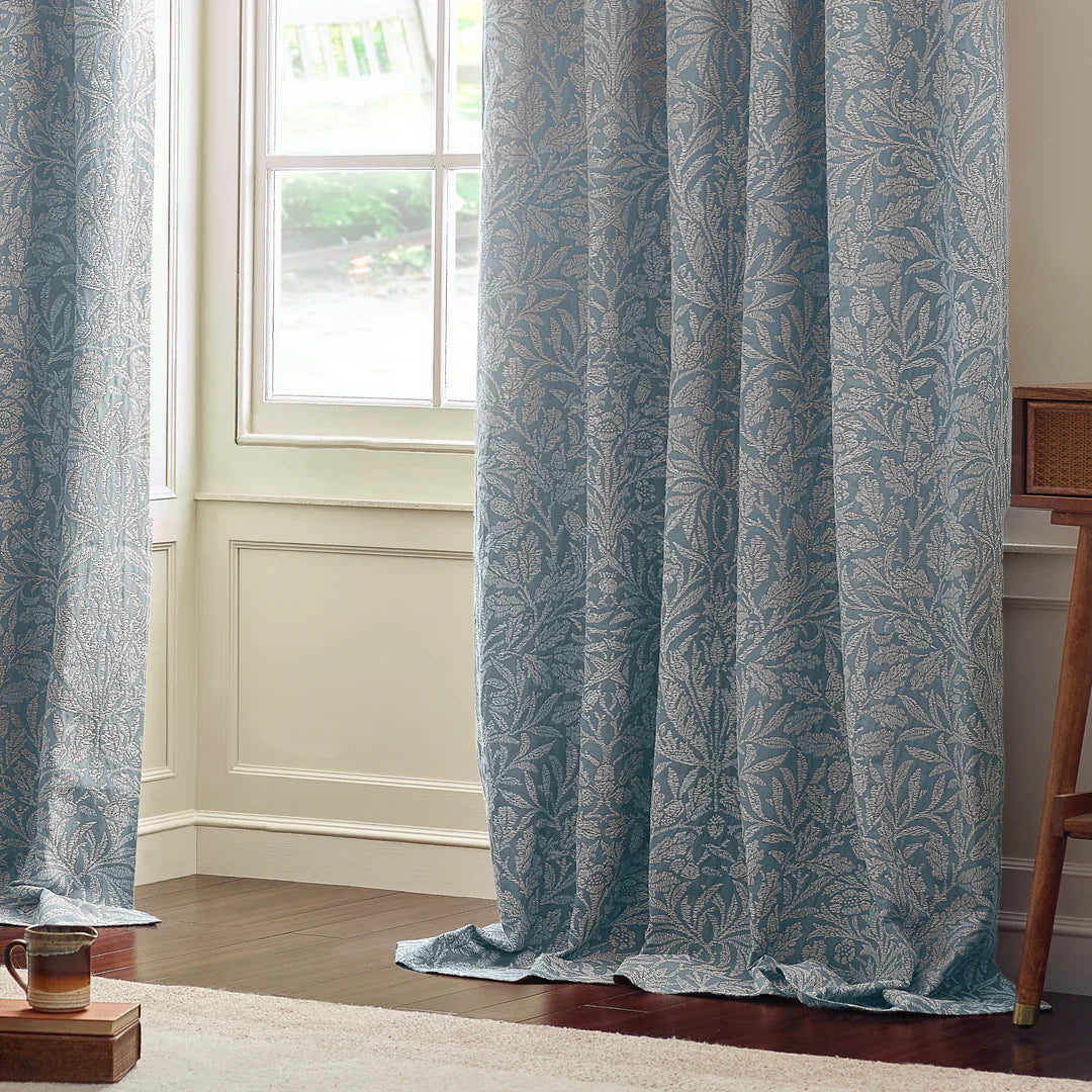 Morris & Co (Riva Home) Morris & Co Curtains ACORN TONAL PENCIL PLEAT CURTAINS WEDGEWOOD by Morris & Co