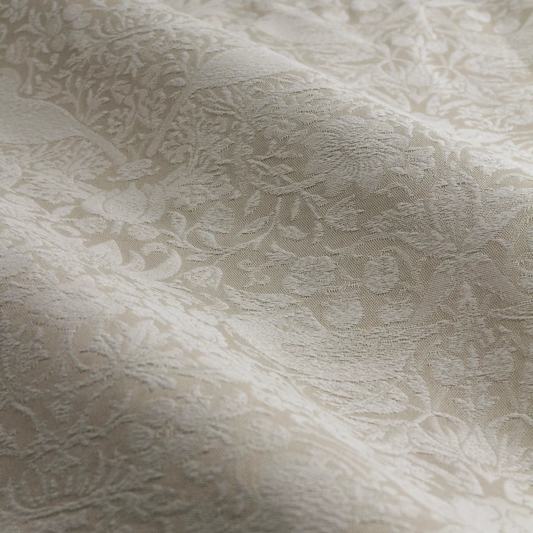 Morris & Co (Riva Home) Morris & Co Curtains STRAWBERRY THIEF PENCIL PLEAT CURTAINS LINEN by Morris & Co.