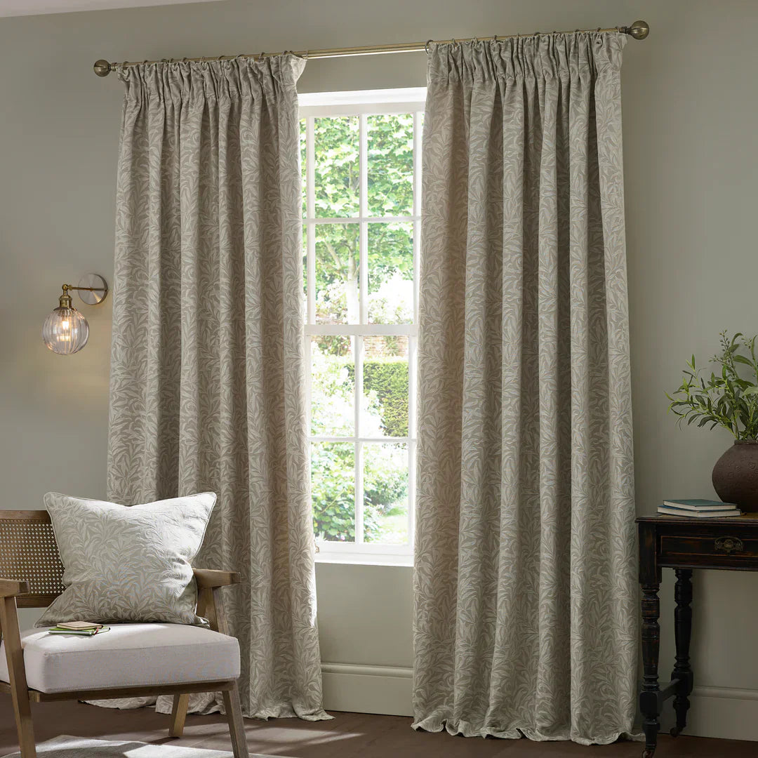 Morris & Co (Riva Home) Morris & Co Curtains WILLOW BOUGH PENCIL PLEAT CURTAINS LINEN by Morris & Co