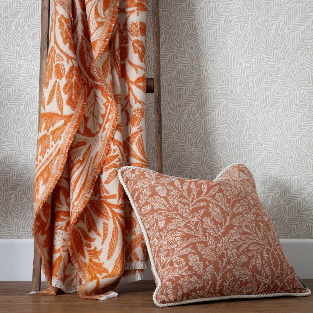 Morris & Co (Riva Home) Morris & Co Throw ACORN TONAL JACQUARD THROW | Brick by Morris & Co