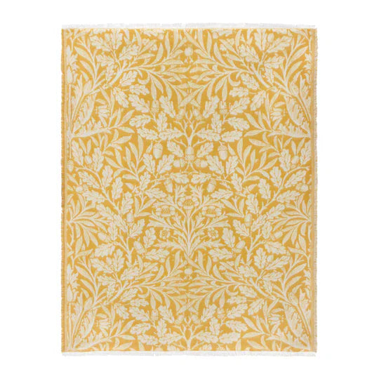Morris & Co (Riva Home) Morris & Co Throw ACORN TONAL JACQUARD THROW | Gold by Morris & Co