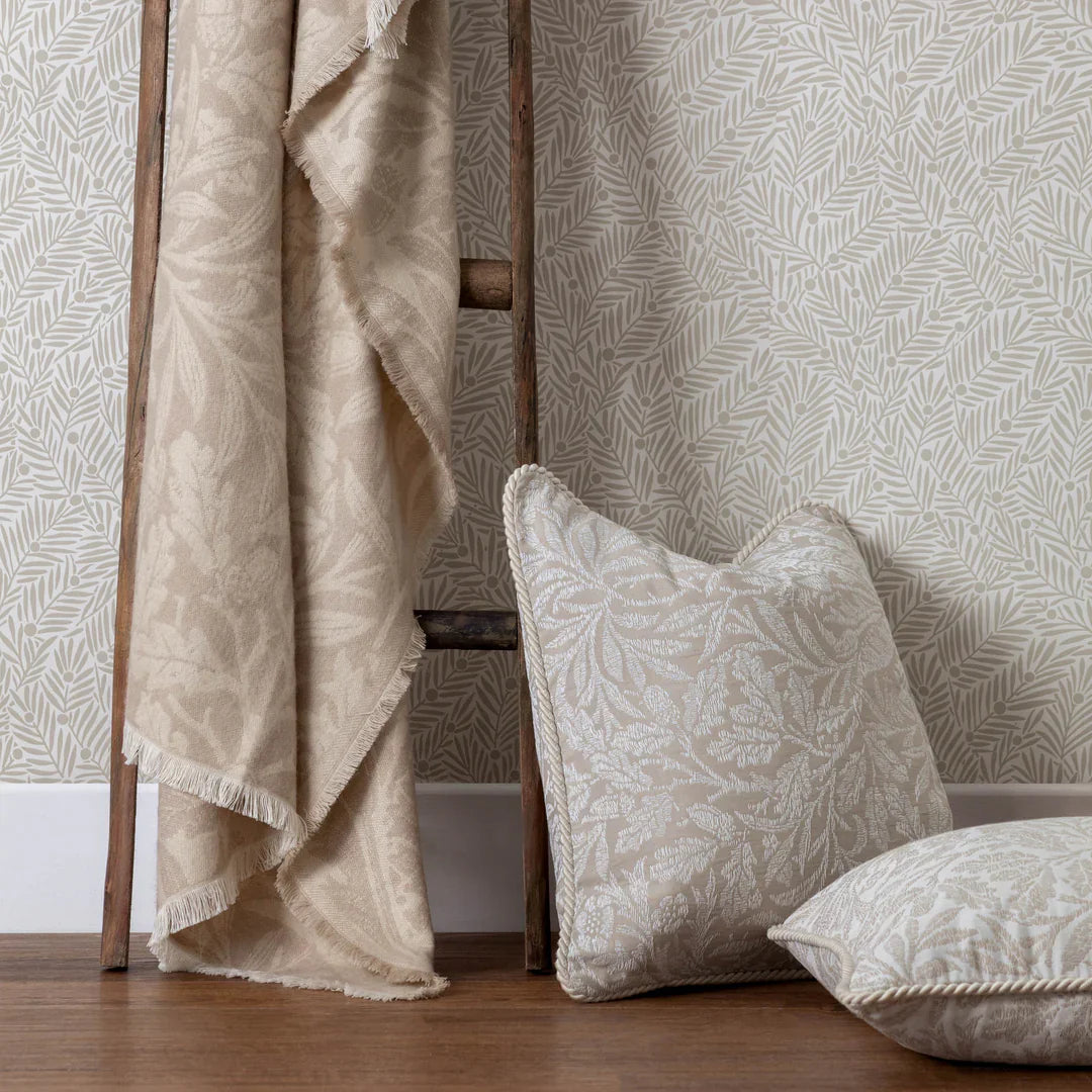 Morris & Co (Riva Home) Morris & Co Throw ACORN TONAL JACQUARD THROW | Linen by Morris & Co