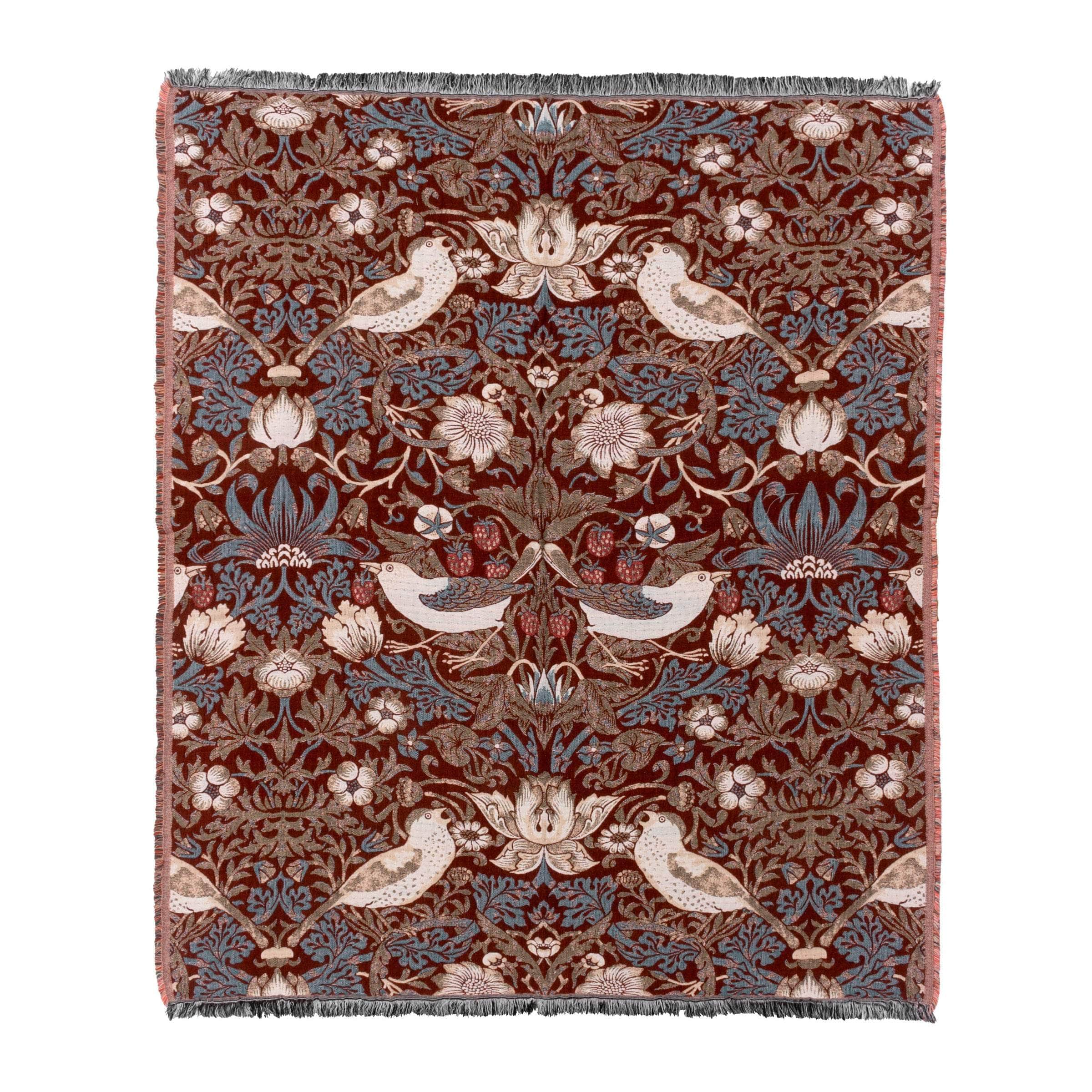 Morris & Co (Riva Home) Morris & Co Throw Morris & Co Strawberry Thief Jacquard Throw Berry