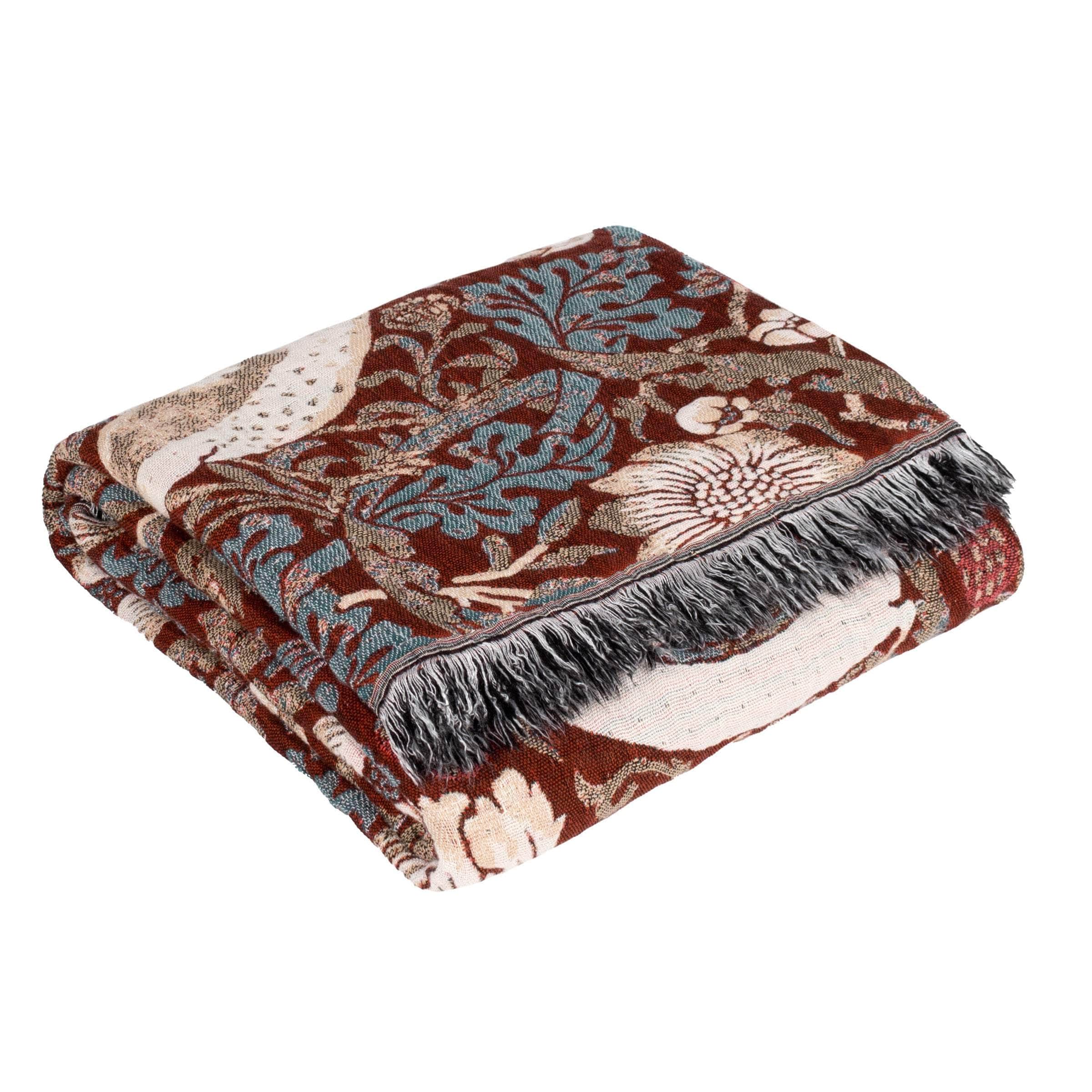 Morris & Co (Riva Home) Morris & Co Throw Morris & Co Strawberry Thief Jacquard Throw Berry