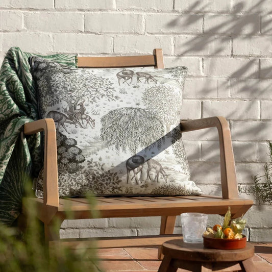 Morris & Co (Riva Home) Outdoor Cushion LINEN Morris & Co The Brook Printed Outdoor Cushion