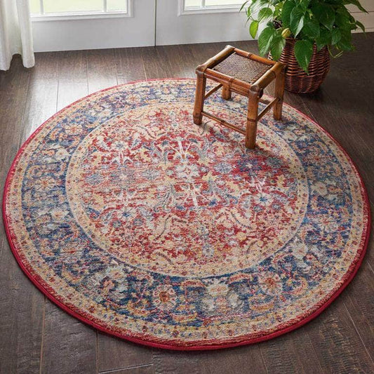 Nourison & Home Designer Rugs 183 cm (6’0”) – Round Ankara Global ANR02 Red Rug by Nourison Home