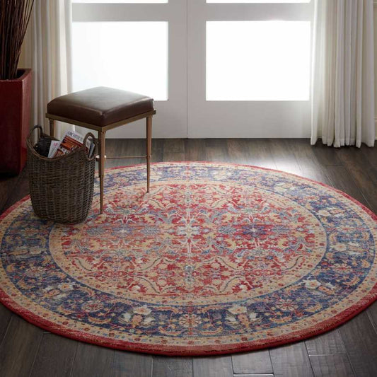 Nourison & Home Designer Rugs 183 cm (6’0”) – Round Ankara Global ANR02 Red Rug by Nourison Home