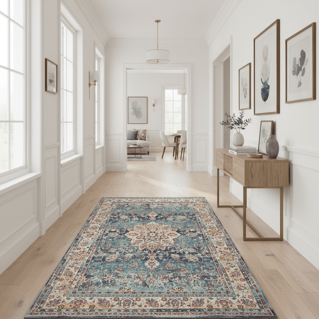 Nourison & Home Designer Rugs 244 x 71 cm (8’0” x 2’4”) – Runner / Blue NOURISON VINTAGE KASHAN VKA01 AREA RUG by Nourison