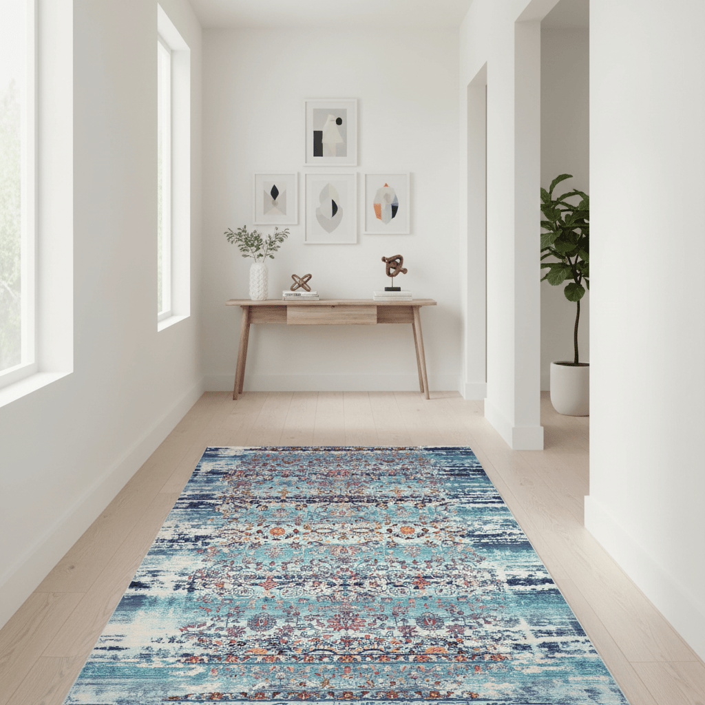 Nourison & Home Designer Rugs 244 x 71 cm (8’0” x 2’4”) – Runner / Blue NOURISON VINTAGE KASHAN VKA02 AREA RUG by Nourison.