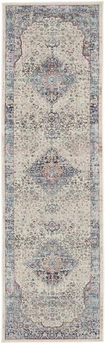 Nourison & Home Designer Rugs 244 x 71 cm (8’0” x 2’4”) – Runner Vintage Kashan VKA07 Ivory Blue Rug by Nourison Home