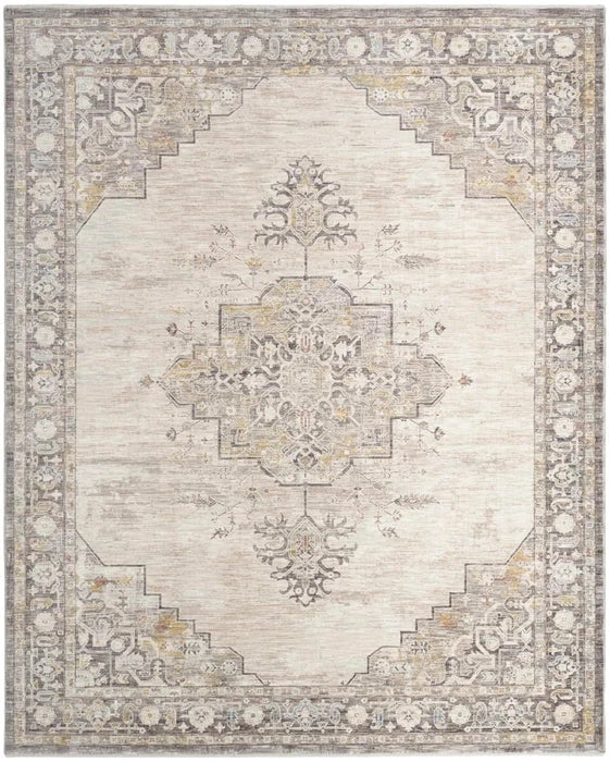 Nourison & Home Designer Rugs 5'3" x 7'10" (160cm x 239cm) / Ivory Charcoal ANTIQUE FUSION AREA RUG by Nourison