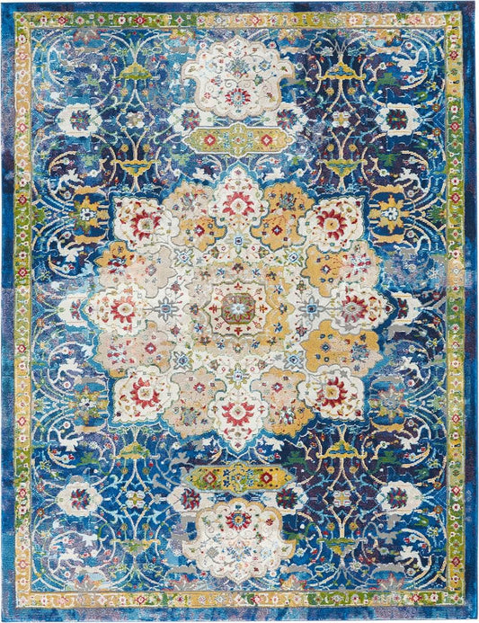 Nourison & Home Designer Rugs Ankara Global ANR03 Blue Rug by Nourison Home