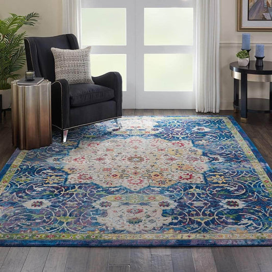 Nourison & Home Designer Rugs Ankara Global ANR03 Blue Rug by Nourison Home