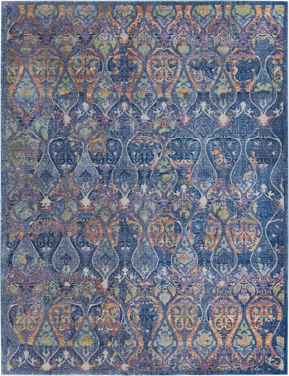 Nourison & Home Designer Rugs Ankara Global ANR08 Navy Multicolour Rug by Nourison Home