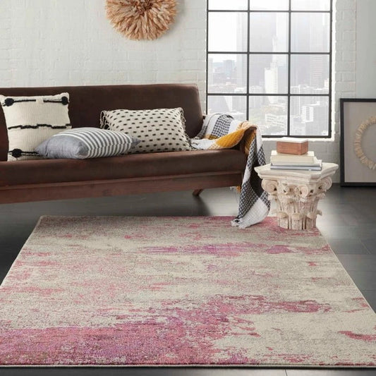 Nourison & Home Designer Rugs Celestial CES02 Coral Pink Rug by Nourison Home