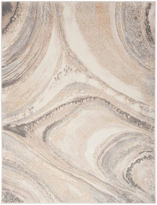 Nourison & Home Designer Rugs Inspire Me! Home Décor Brushstrokes Rug Series by Nourison Home - Cream/Grey