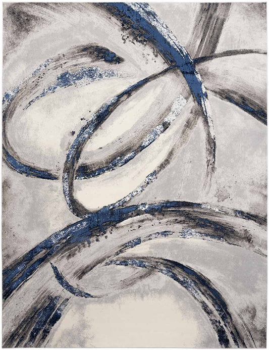 Nourison & Home Designer Rugs Inspire Me! Home Décor Brushstrokes Rug Series by Nourison Home - Grey/Navy
