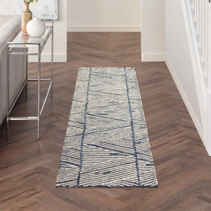 Nourison & Home Designer Rugs RUNNER 2'3" x 7'6" (69cm x 229cm) / White/Blue COLORADO CLR01 SERIES RUG by Nourison