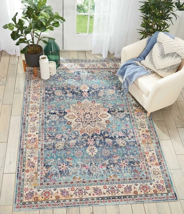 Nourison & Home Designer Rugs VINTAGE KASHAN VKA01 Blue Rug by Nourison Home