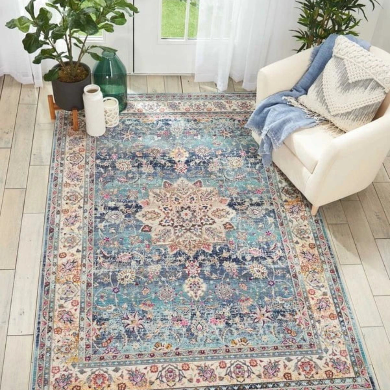 Nourison & Home Designer Rugs VINTAGE KASHAN VKA01 Blue Rug by Nourison Home