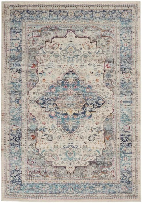 Nourison & Home Designer Rugs Vintage Kashan VKA07 Ivory Blue Rug by Nourison Home