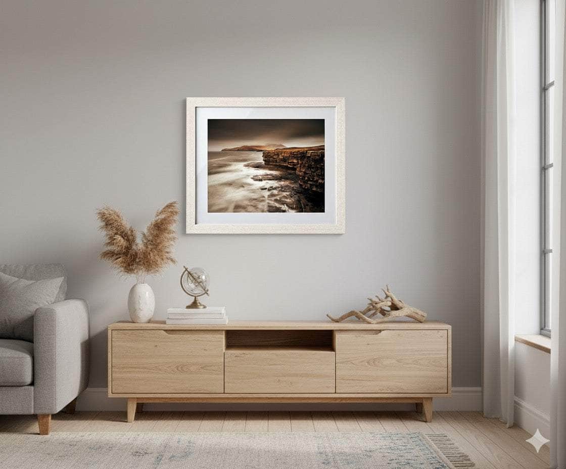 Original Irish Art Print DONEGAL CLIFFS AT MUCKROSS POINT | OPEN EDITION PRINT | FRAMED by Original Irish Art