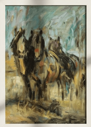 Original Irish Art Print WORKING HORSES FRAMED ART PRINT by Original Irish Art