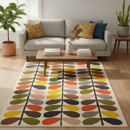 Orla Kiely (Brink & Campman) Designer Rugs 120 centimetres by 180 centimetres (3 feet 11 inches by 5 feet 11 inches) / Classic ORLA KIELY MULTI STEM AREA RUG by Brink and Campman