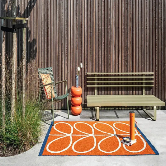 Orla Kiely (Brink & Campman) Designer Rugs Orla Kiely Linear Stem Orange Indoor/Outdoor Rug