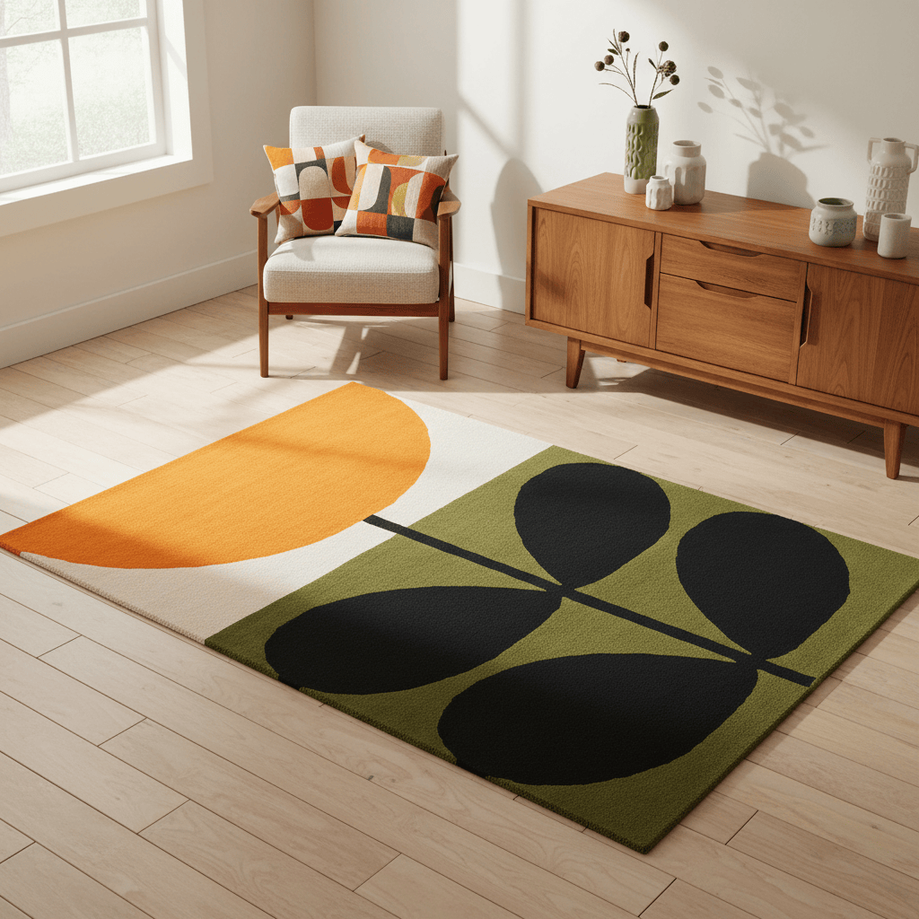 Orla Kiely (Brink & Campman) Designer Rugs ORLA KIELY STEM AREA RUG | BLACK by Brink and Campman