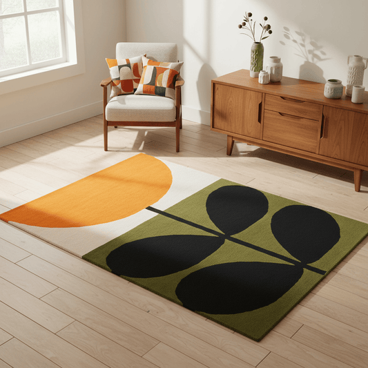 Orla Kiely (Brink & Campman) Designer Rugs ORLA KIELY STEM AREA RUG | BLACK by Brink and Campman