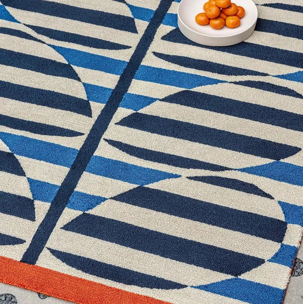 Orla Kiely (Brink & Campman) Designer Rugs Orla Kiely Stripy Stem Azure Indoor/Outdoor Rug