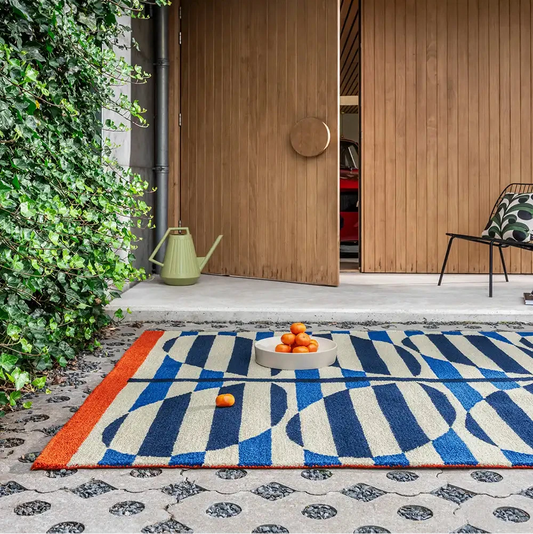 Orla Kiely (Brink & Campman) Designer Rugs Orla Kiely Stripy Stem Azure Indoor/Outdoor Rug