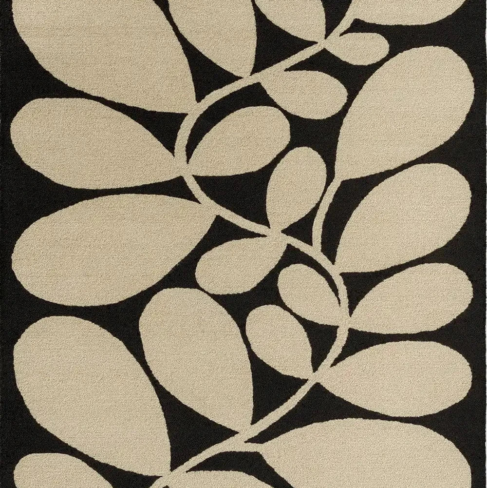 Orla Kiely (Brink & Campman) Designer Rugs Orla Kiely Sycamore Black Indoor/Outdoor Rug