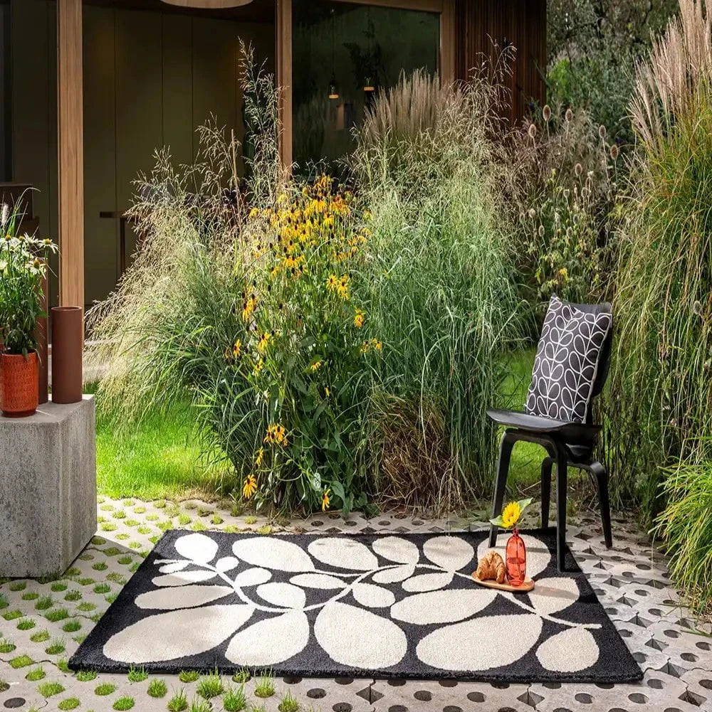Orla Kiely (Brink & Campman) Designer Rugs Orla Kiely Sycamore Black Indoor/Outdoor Rug