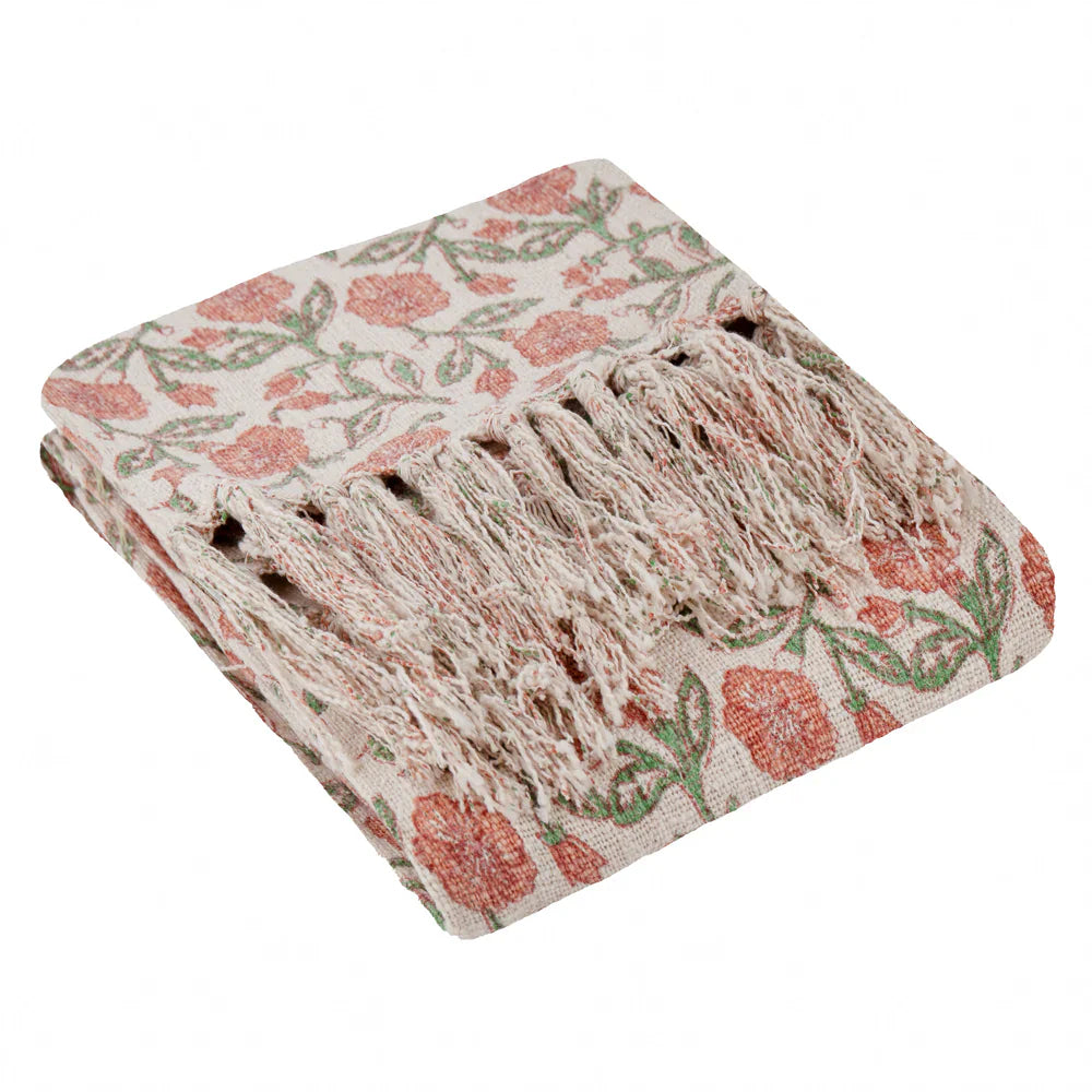 Paoletti (Riva Home) Bedspread/Throw DELPHINE PRINTED COTTON THROW by Paoletti