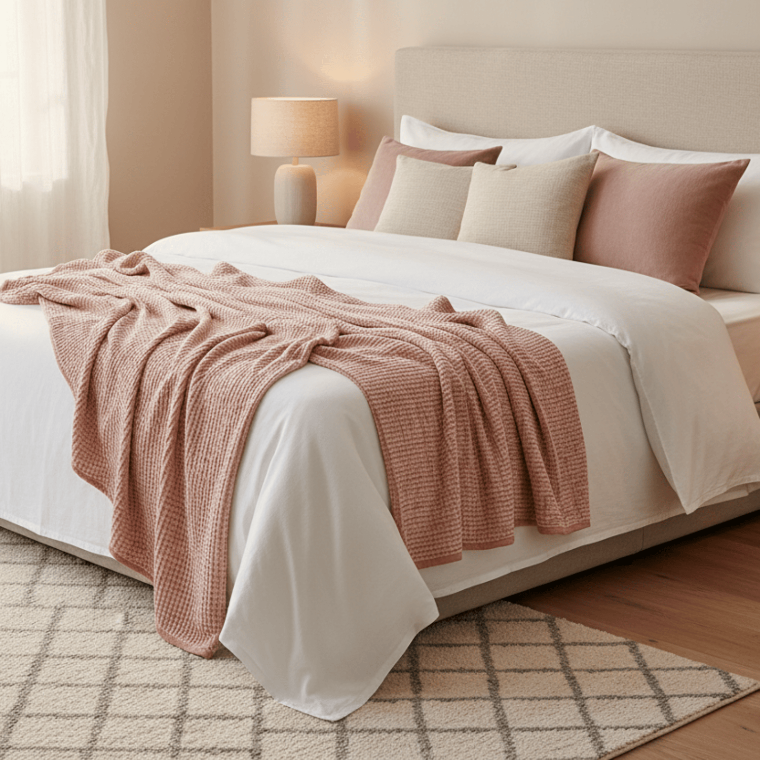 Paoletti (Riva Home) Bedspread/Throw PAOLETTI BROOKLANDS BEDSPREAD BLUSH by Paoletti
