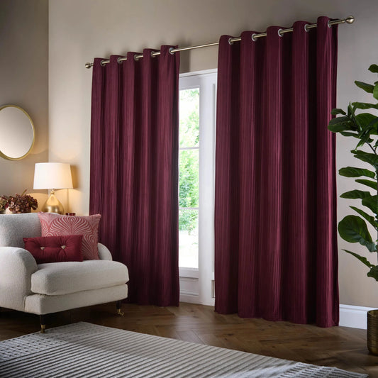 Paoletti (Riva Home) Curtains Corinthian Velvet Room Darkening Eyelet Curtains Merlot by Paoletti