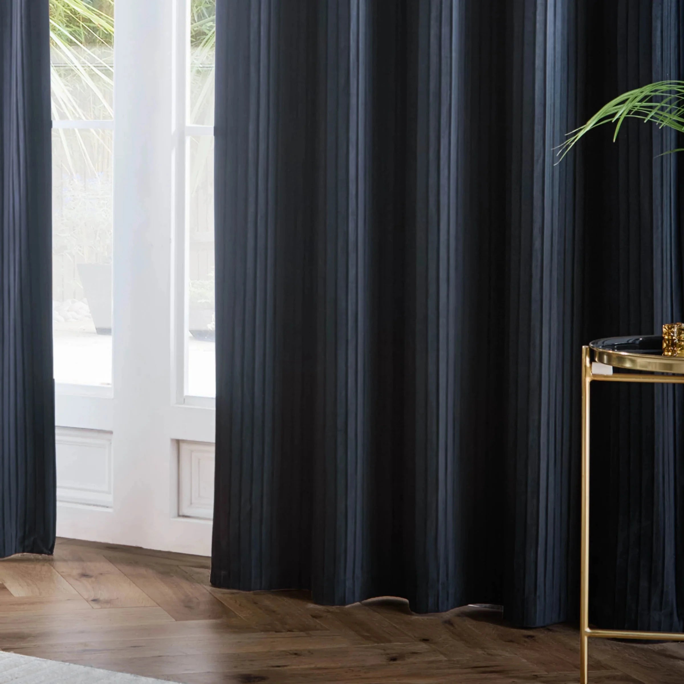 Paoletti (Riva Home) Curtains Corinthian Velvet Room Darkening Eyelet Curtains Midnight by Paoletti