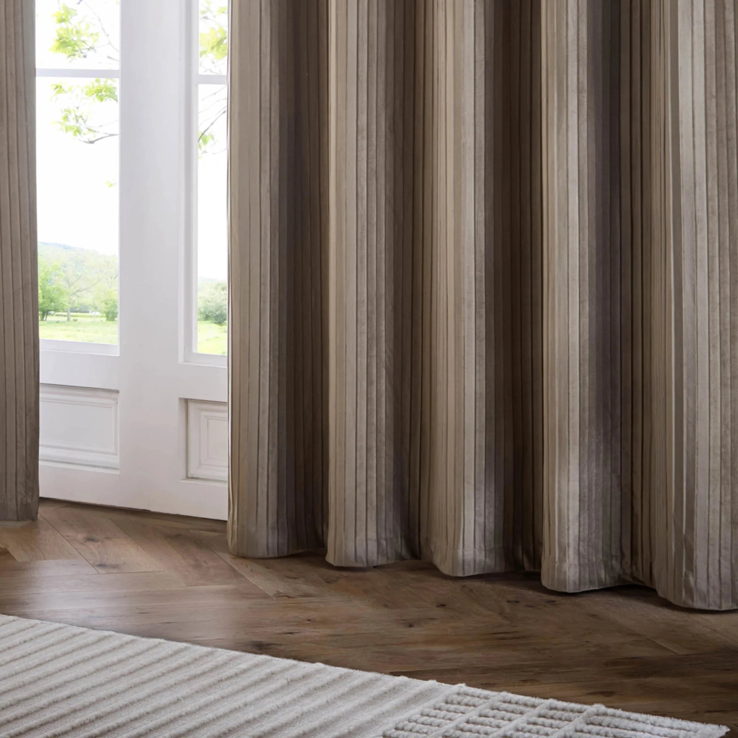 Paoletti (Riva Home) Curtains Corinthian Velvet Room Darkening Eyelet Curtains Mink by Paoletti