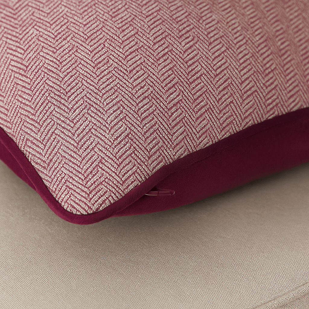 Paoletti (Riva Home) Cushions BLENHEIM GEOMETRIC CUSHION – BERRY 45 × 45 cm | Jacquard Front & Soft Velvet Reverse by Paoletti